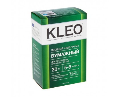 Клей для любых бумажных обоев, сыпучий KLEO Optima 5-6, 120гр, 25-30 м²/20